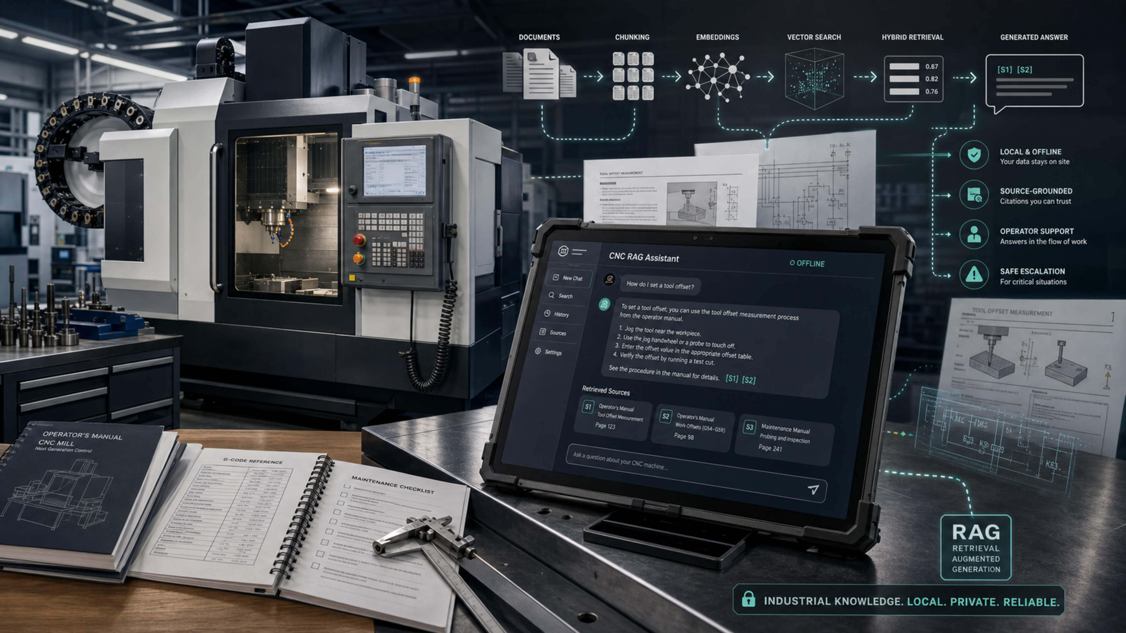 Offline CNC RAG Assistant hero image
