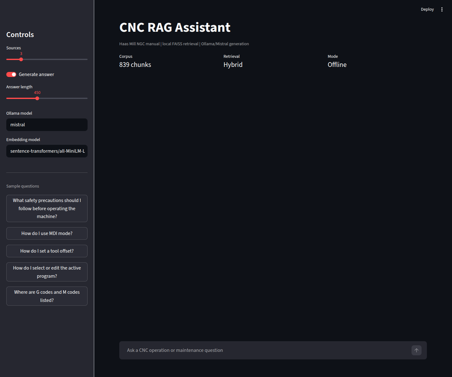 CNC RAG Assistant UI